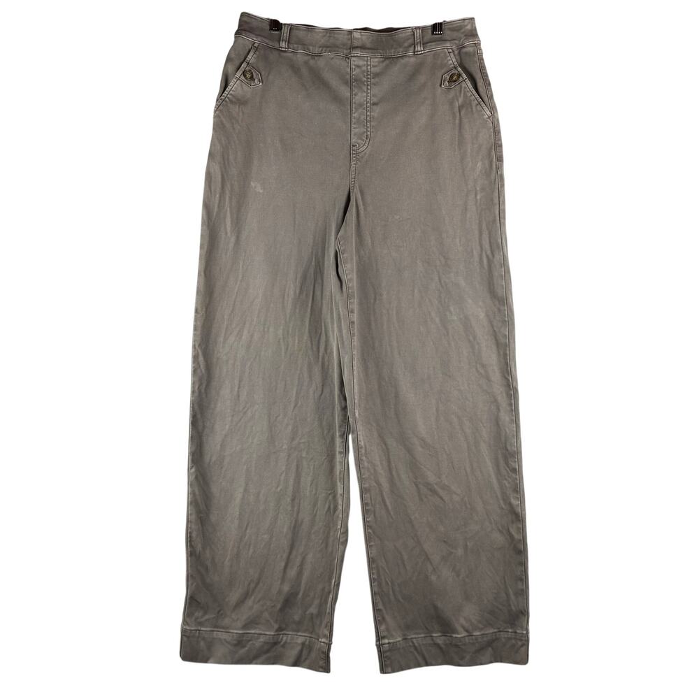 Spanx Stretch Twill Wide Leg Pants Women's XL Taupe Casual Comfort Career READ